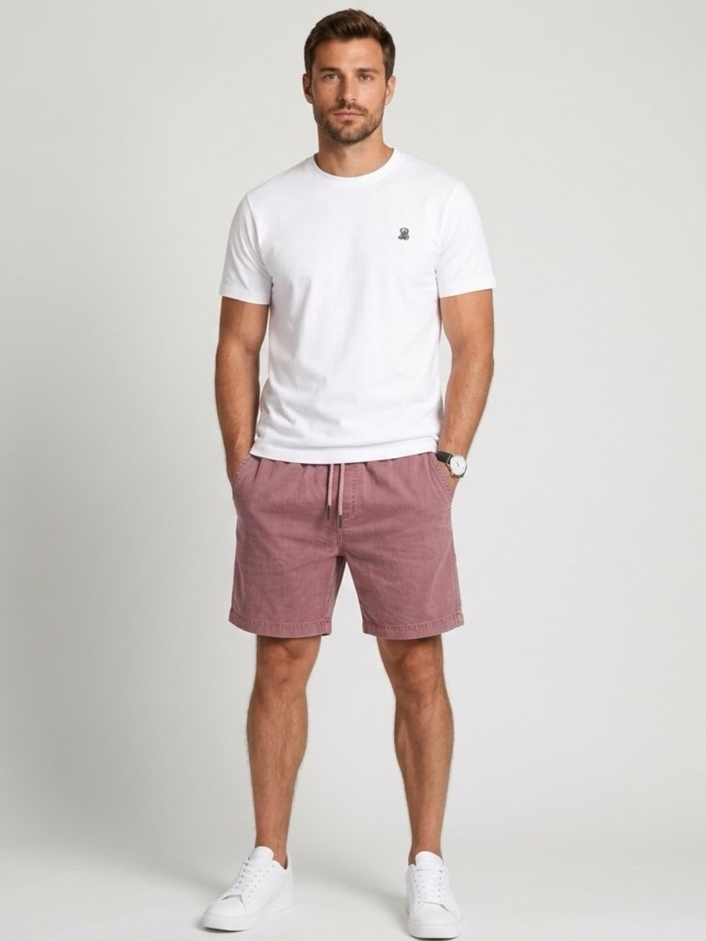 American Eagle Outfitters Men's Dusty Pink 7” Lived-In Trekker Short